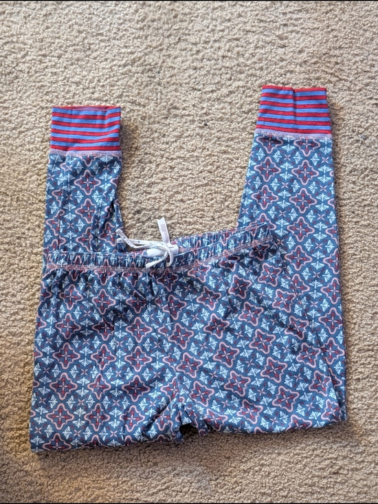 Matilda Jane Other - Matilda Jane Blue Geometric Lounge Pants with Red-Striped Cuffs